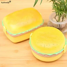 Двойной слои детей в форме гамбургера Bento коробки для обедов еда контейнер для еды малыша школы CF