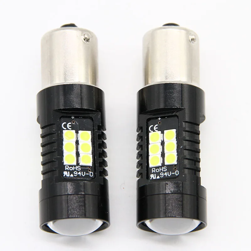 2 шт. Автомобильные светодиодные лампы 1156 LED BA15S P21W BAU15S PY21W BAY15D 1157 P21/5W R5W 21 SMD 3030 12 24