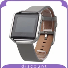 New Gray Fitbit watchBand Genuine Leather Bracelet Strap Replacement Band For Fitbit Blaze Smart Fitness Watch Genuine Leather