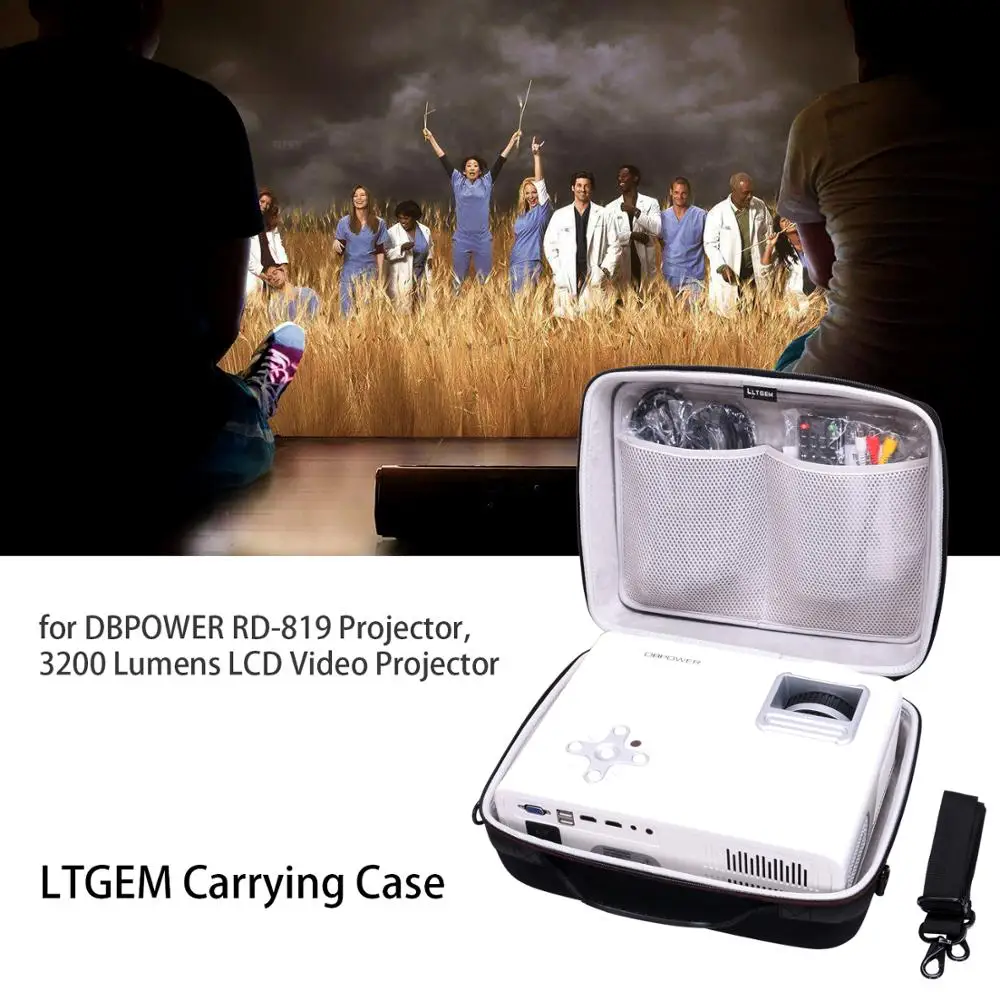 LTGEM السفر حمل واقية حالة ل DBPOWER RD-819 الوسائط المتعددة Poratble جهاز عرض مسرحي منزلي LTGEM السفر حمل واقية حالة ل DBPOWER RD-819 الوسائط المتعددة Poratble جهاز عرض مسرحي منزلي