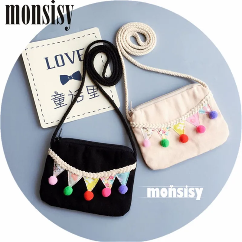 

Monsisy 5PCS Christmas Children Handbag Wallet Girl Bag Coin Purse National Candy Ball Kid Shoulder Bag Lolita Baby Small Bag