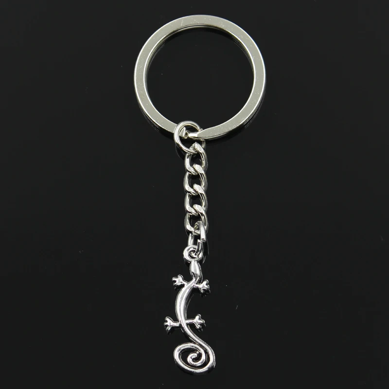 

Fashion 30mm Key Ring Metal Key Chain Keychain Jewelry Antique Silver Bronze Plated gecko house lizard 29x11mm Pendant