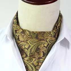 Мужской винтажный галстук для мужчин Cravat Ascot 2017, новые модные тканые Женихи, свадебные галстуки Ascots, синие, золотые, красные узорчатые