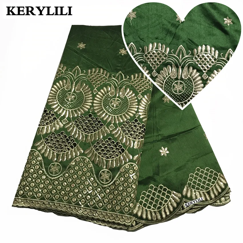 

Green Lace Fabric Wedding African Dresses For Women George Lace Fabric Gold Sequin Fabric Swiss Cotton Fabric Lace KRL-9177