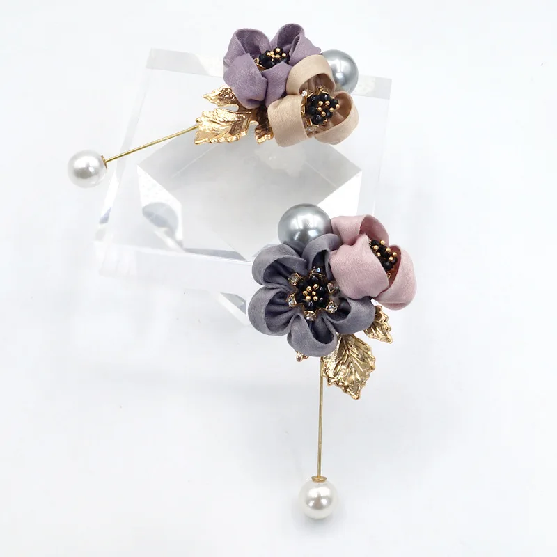 i-Remiel Flower Brooch Pin Ladies Cloth Art Pearl Fabric Shawl Pin 11 undefined