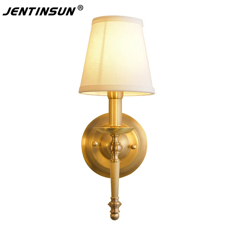 American Luxury Style Copper Wall Light Bedroom Bedside Lamp Indoor Gold Mirror Lights for