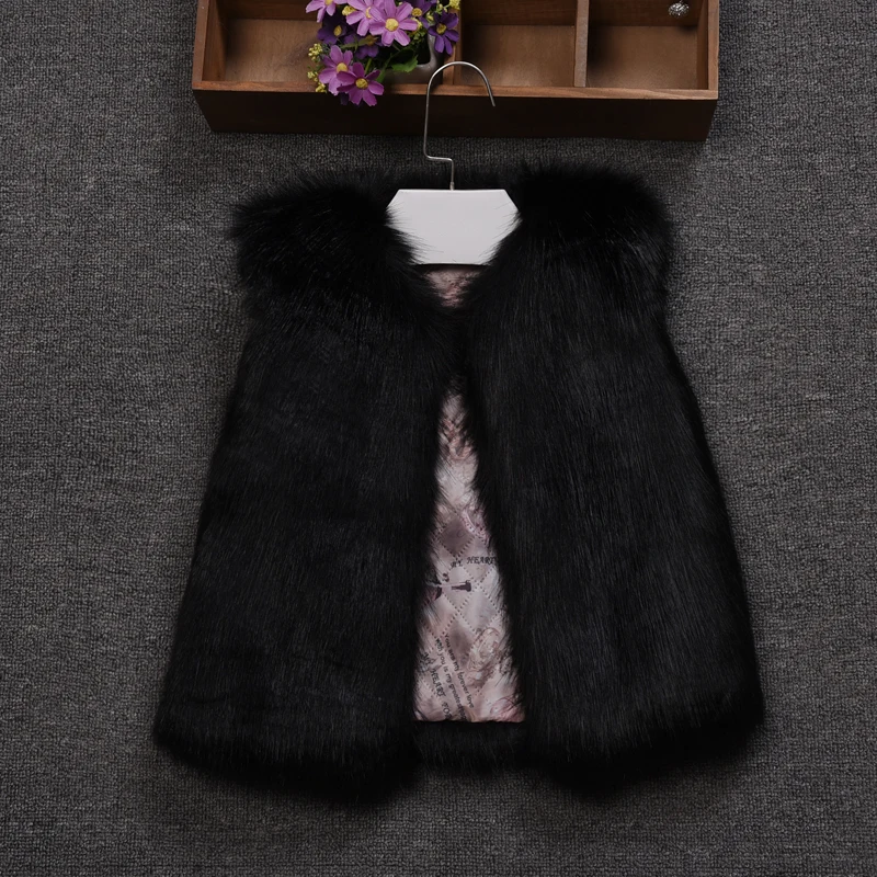 Children Fall And Winter Fur Vest Kids Boys Girls Thickening Coat Of Waistcoat Single-breasted Princess Cute Style | Детская одежда и