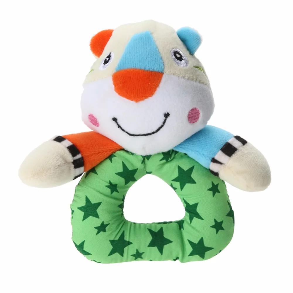 Lovely Plush Bear Baby Rattle Toy Sounding Infant Handbells Soft