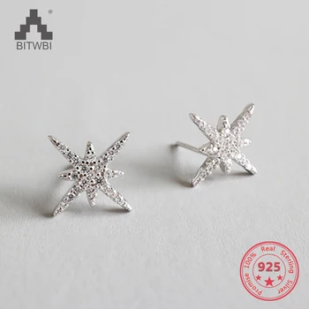 

Fine Jewelry High Quality 925 Sterling Silver Earrings Female Exquisite Dazzling Zircon Star Earrings
