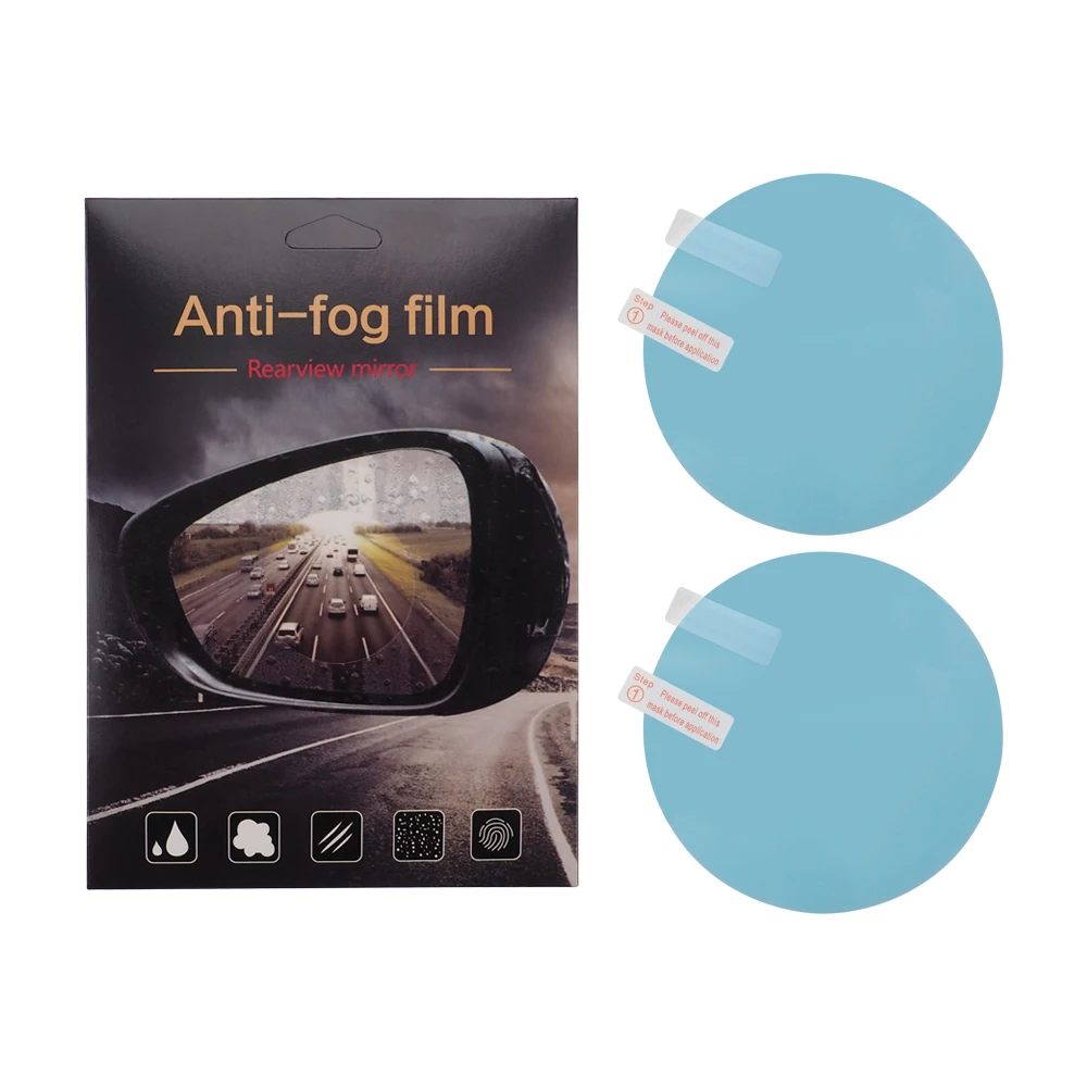2pcs Car Rearview Mirror Protective Film Anti Fog Rain Window