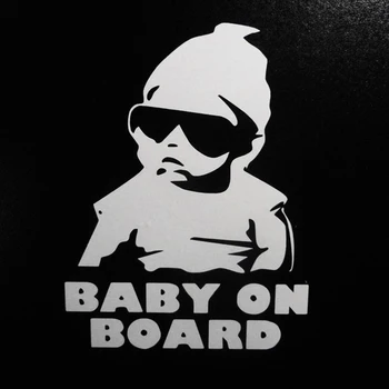 

wzl-zhou-0141 12.7cmx10.16cm Baby On Board Carlos Funny Hangover Car Truck Window Sticker Vinyl Decal #056