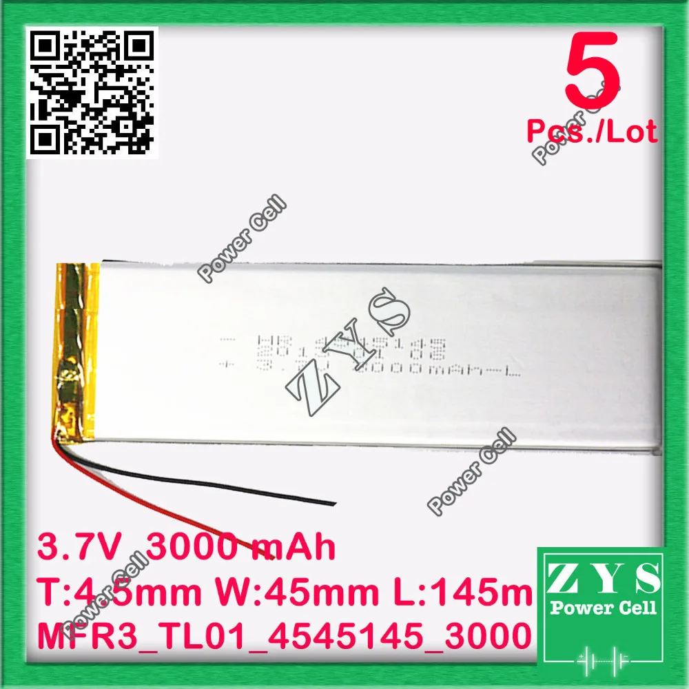 5 шт. Литий-ионный аккумулятор 3,7 v 3000 mAh 4545145 аккумуляторная батарея литиевая батарея для планшетных ПК 7 дюймов 8 дюймов 9 дюймов 4,5x45x145 мм