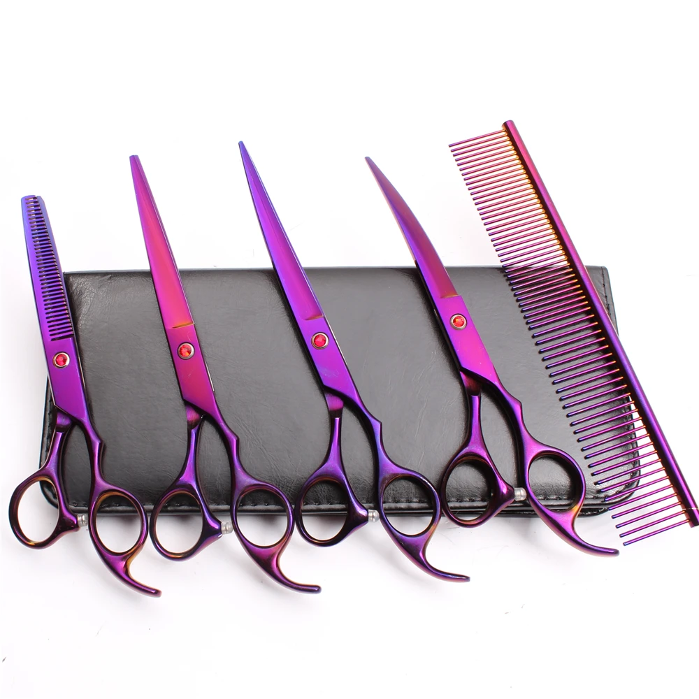 

C3003 5Pcs 7.0'' 19.5cm JP 440C Customized Logo Grooming-for-dog Hairdresser for dogs Styling Tool Professional Pets Hair Shears