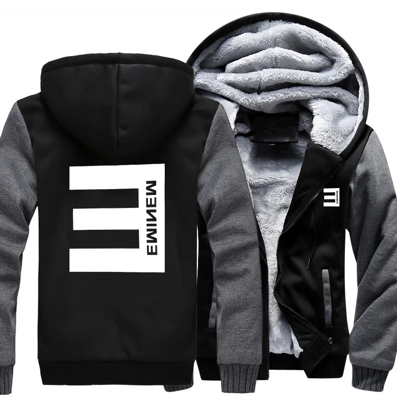 

Free shipping MBACK eminem anime around hooded jacket fashion jacket autumn and winter warm zipper thick sports jacket top