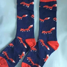 Новинка; хлопковые носки-башмачки с рисунком лисы; сезон весна-осень; женские недорогие носки до середины голени; ; 3 пара/лот