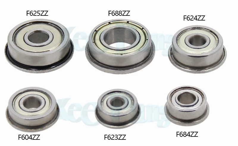 10 шт. фланцевые шариковые подшипники F604ZZ F623ZZ F624ZZ F625ZZ F684ZZ F688ZZ 3D принтеры части глубокий паз шкив колеса алюминиевая часть