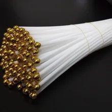 Белый цвет Золотой наконечник ручной пластиковый флагшток палочки 30 см 100 штук в партии