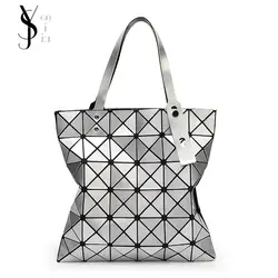 2017 Женский в сложенном виде геометрический плед мешок моды Повседневное Tote Для женщин сумка Mochila сумка 6*6