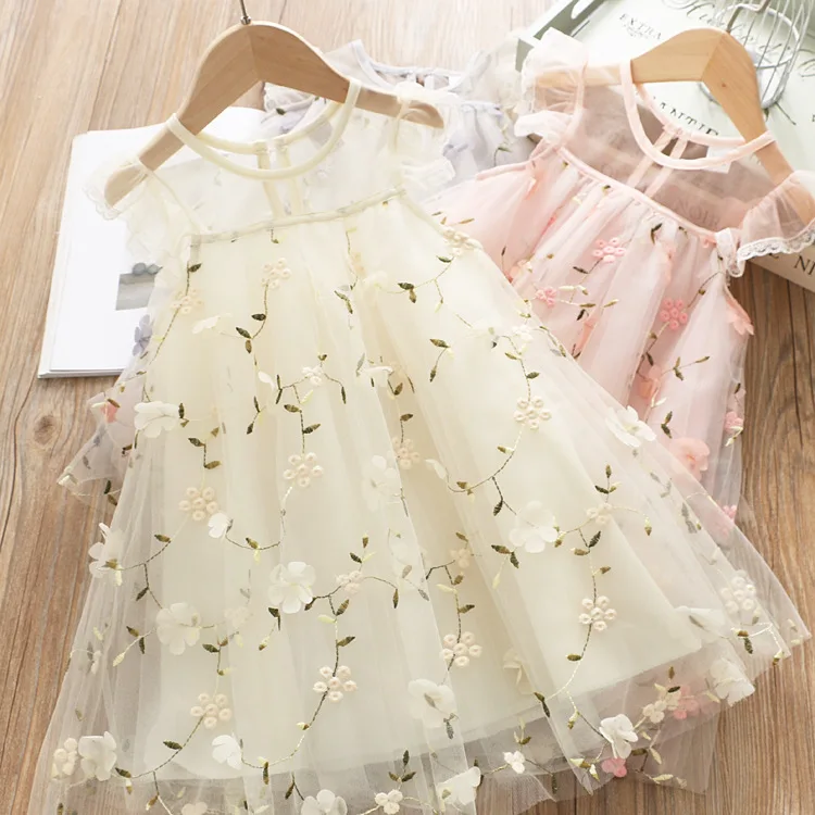 

JOYINPARTY summer girl lace dress embroidery ruffles baby frock wedding party kids dresses for girl's clothing holiday children