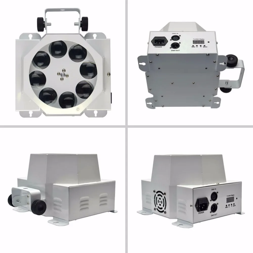 AUCD 8 العين RGBW LED أنماط الدورية العارض مصباح DMX شعاع تتحرك Gobos راي مرحلة الإضاءة ديسكو حزب الوطن مصابيح دي جي LE-8EG