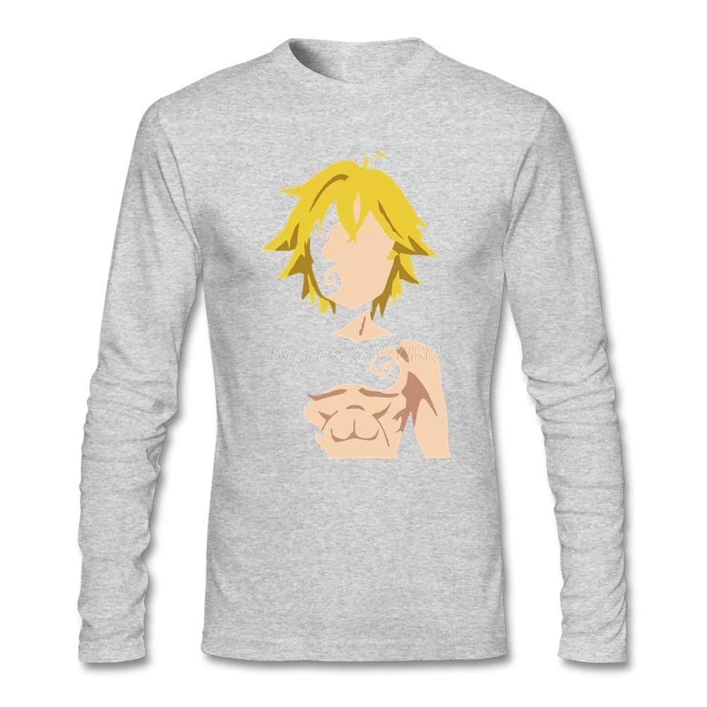 Футболка в стиле хип-хоп с надписью «The Seven Deadly Sins Meliodas», Camiseta Masculina, брендовая одежда, хлопковая Футболка с круглым вырезом и длинным рукавом, футболки для фитнеса для мужчин