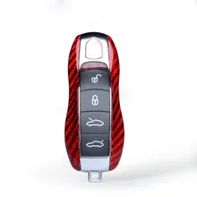 Карбоновый чехол для ключей для автомобиля защитный чехол для стайлинга сумка для Porsche Cayenne Macan Cayman Boxster 911