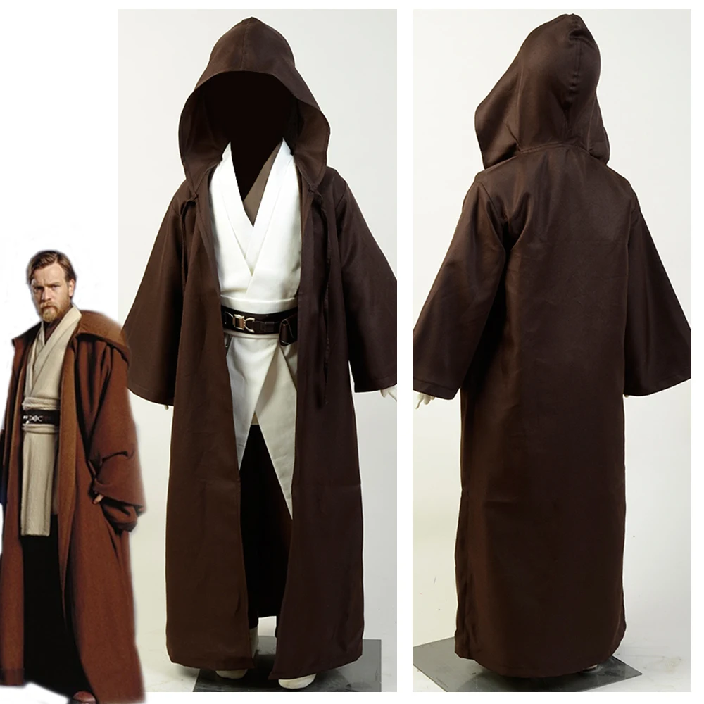 STAR WARS JEDI Knight Robe Hooded Cloak Cape Costume Halloween Cosplay Gift