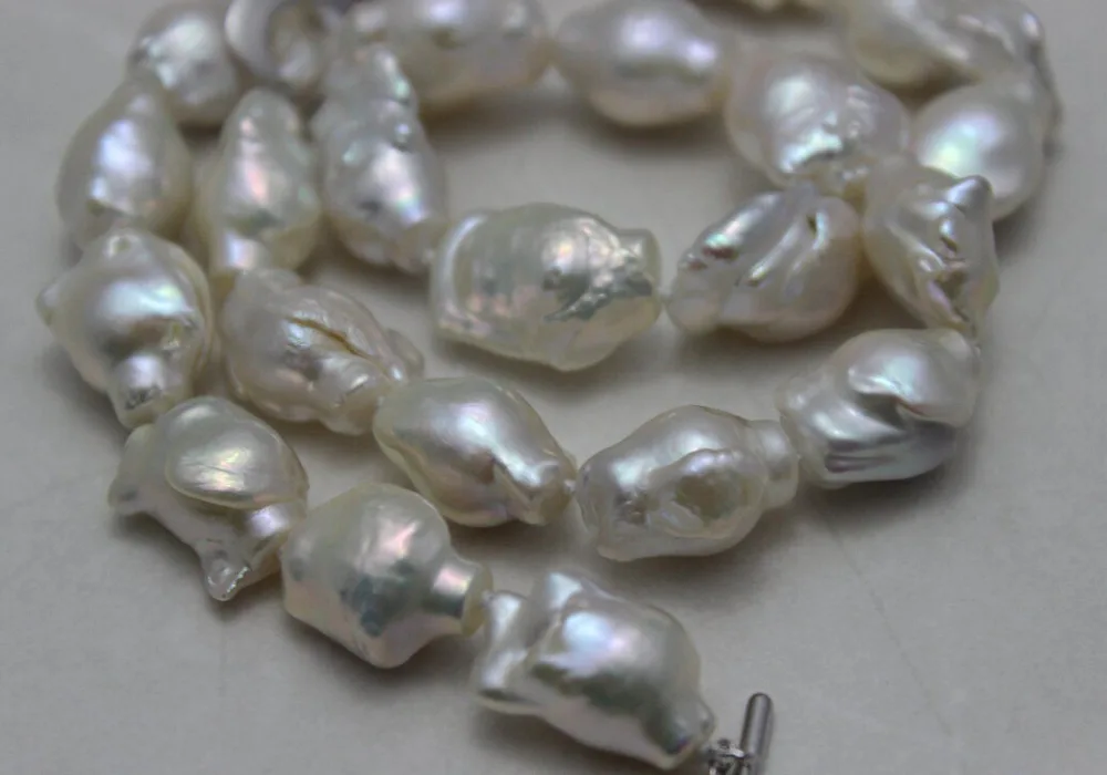 

FREE SHIPPING>>>@@ > N3808 White keshi pearl freshwater pearl necklace