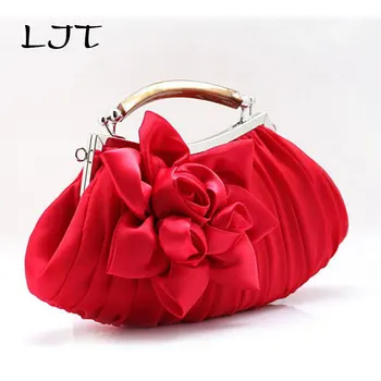 

LJT 2019 Practical Flowers Dinner Bag Bride Wedding Luxury Handbag Multi-color Evening Bag Purse Fashion Party Clip Clutches