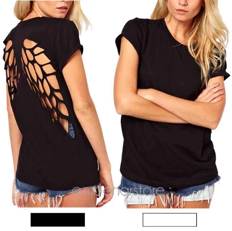 angel wing shirts with wings on back