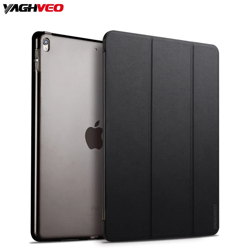

Case for New iPad Pro 10.5 inch 2017 PU Leather Front Cover + Transparent PC Back Ultra Slim Lightweight Tri Fold Smart Case