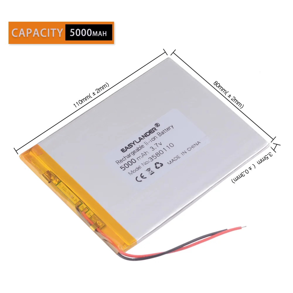 

Li-ion battery 3.7v tablet 3.7v 5000mah (Approx) for 8 inch N83,N86 A85,A86 rechargeable battery for Tablet PC 3580110