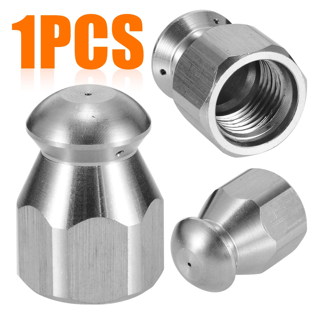 1/4" BSP High Pressure Washer Drain Hose Nozzle Sewer Cleaning Jetter Nozzles Stainless Steel Cleaning Nozzles