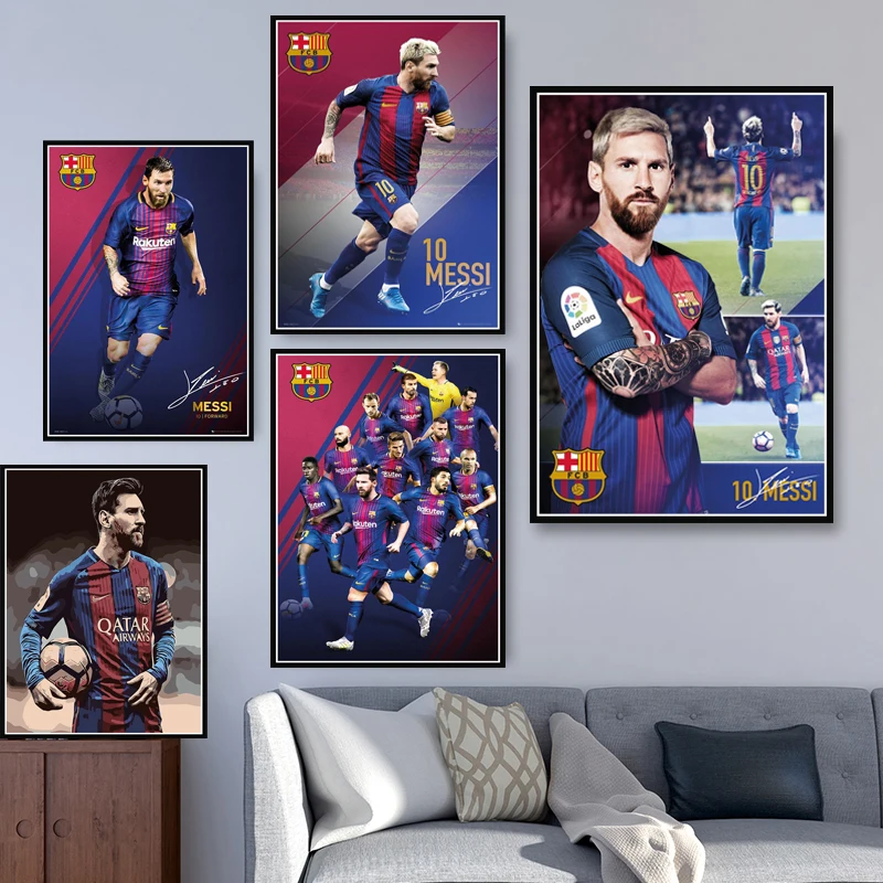 

Poster Hot Lionel Messi Football King Star Messi Custom Prints Wall Art Painting Canvas Wall Pictures For Living Room Home Decor