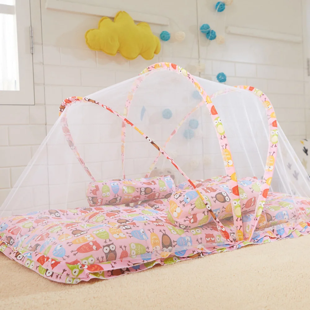 

Summer Baby Crib Netting With Sleeping Pillow Infant Bed Mosquito Insect Cradle Net Foldable Newborn Bedding Mesh Mosquito Net
