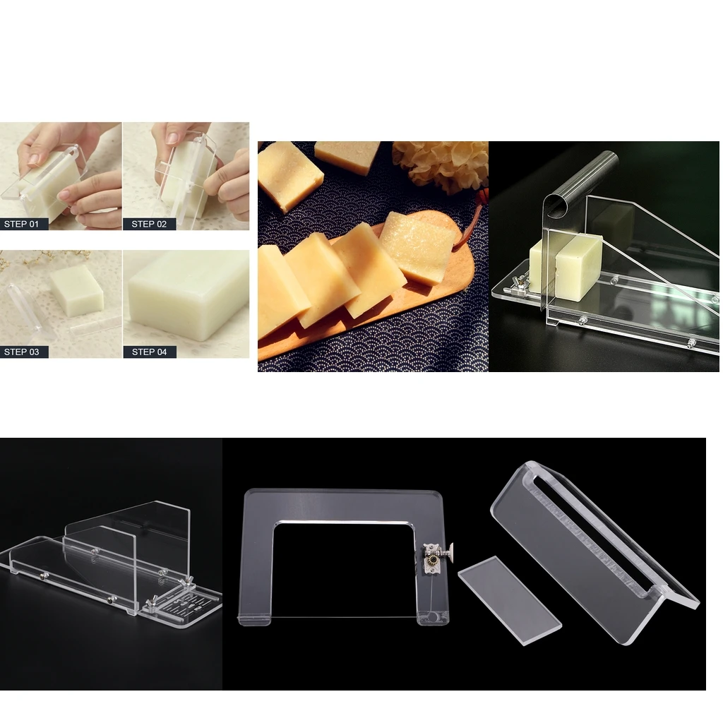 

Multi-functional Loaf Soap Mold Cutter Box Practical Acrylic Soap Beveler/Planer and Steel Wire String Soap Loaf Cutter Slicer