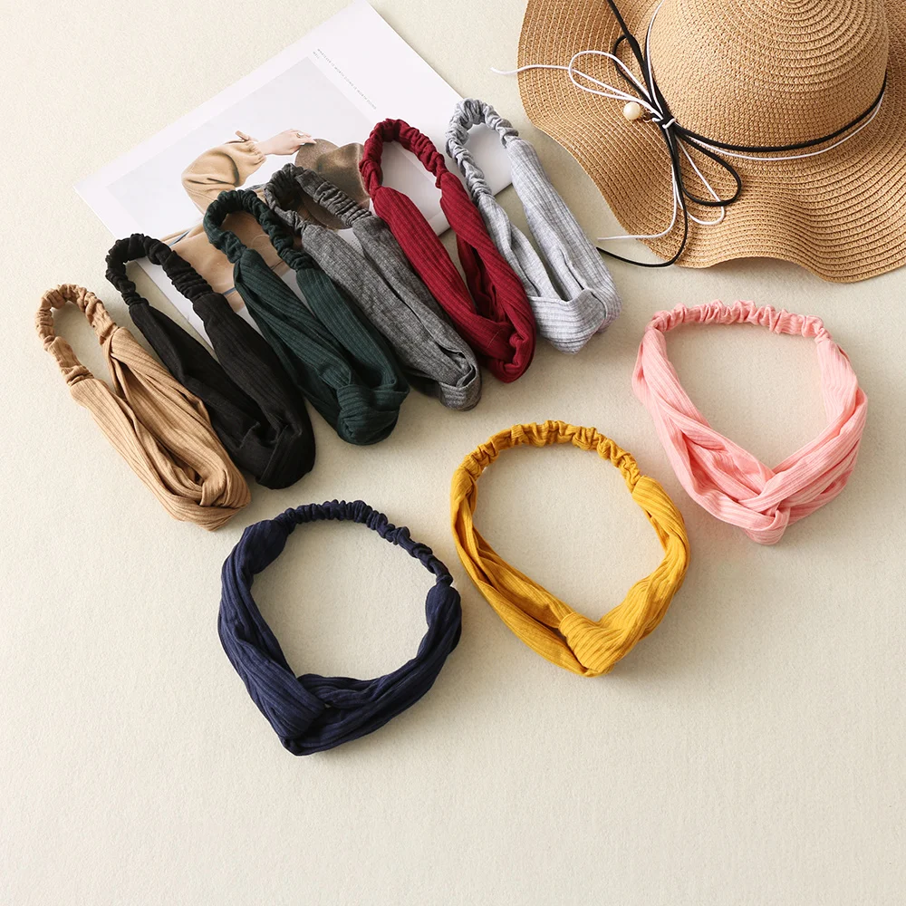 

Retro Hair Wrap Stylish Hair Accessories Make Up Tool Women Knit Cross Bandage Hairband Elastic Twist Headband Knitted Turban