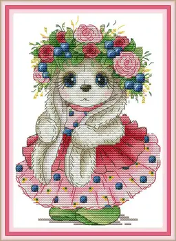 

Cute rabbitDMC Counted Chinese Cross Stitch Kits Printed Cross-Stitch Set Embroidery Needlework