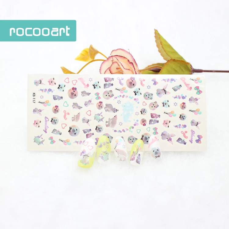 Rocooart DIY переводные наклейки для ногтей цветные фиолетовые фантастические цветы s