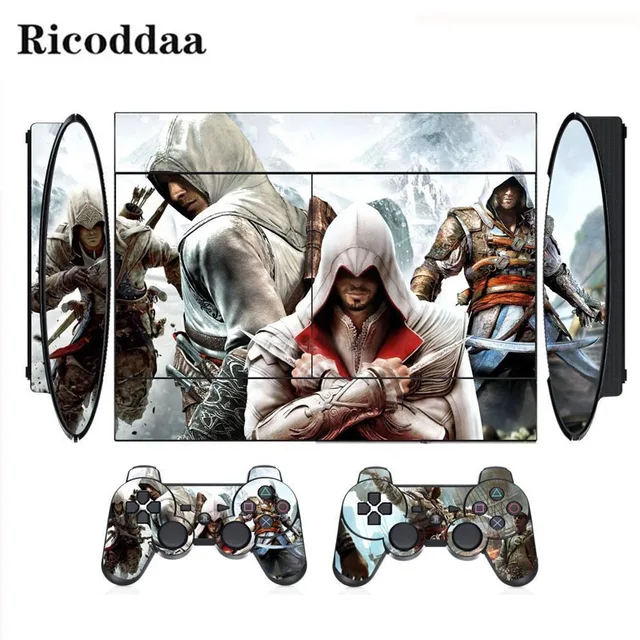 Best Offers COOL Assassina Creed Design Skin Sticker for PS3 4000 Slim PlayStation 3 Skin Stickers PVC Console 2 Pads Skins