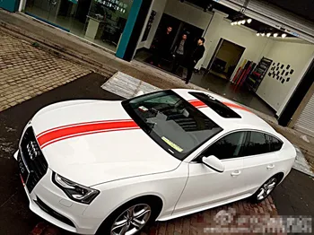 

Car Racing Rally stripes Hood Roof Rear Bumper Decal for A5 Vinyl sticker ZC938