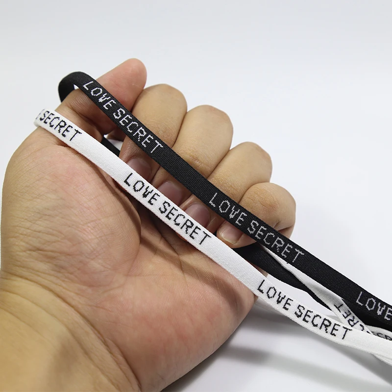 

Jacquard process Black and white soft Round Elastic Band Circular Rubber Band diameter 8mm