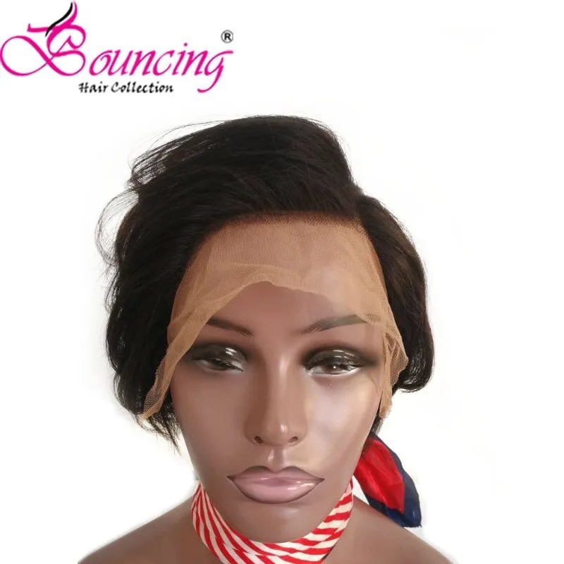 

Bouncing Hair short pixie cut wigs straight human hair 150 density brazilian hair for black women free shipping