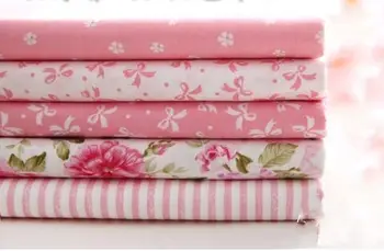

Free shipping MOQ 5 meter/lot high grade 100% cotton pink fabric with different lovely print for DIY accessories