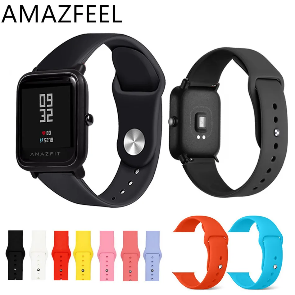 AMAZFEEL силиконовый ремешок для часов Xiaomi Huami Amazfit Bip ремешок 20 мм ремешок для часов Mijia для Garmin vivoactive 3