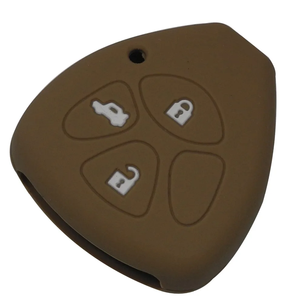 Jingyuqin 3 кнопки силиконовый чехол для ключей от машины оболочка Крышка для Toyota Camry COROLLA Vios REIZ CROWN RAV4 держатель