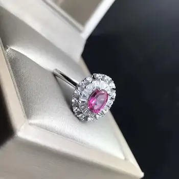 

graceful natural pink topaz gemstome ring for women jewelry oval natural gem certificate real 925 silver lady birthday gift