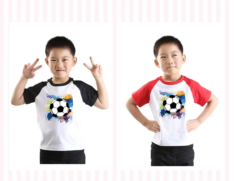 От 2 до 14 лет дети Футбол с принтом для мальчиков; Детские футболки модные хрустальный шар печать летние шорты с длинным рукавом с О-образным вырезом Футболка для малыша футболки для женщин