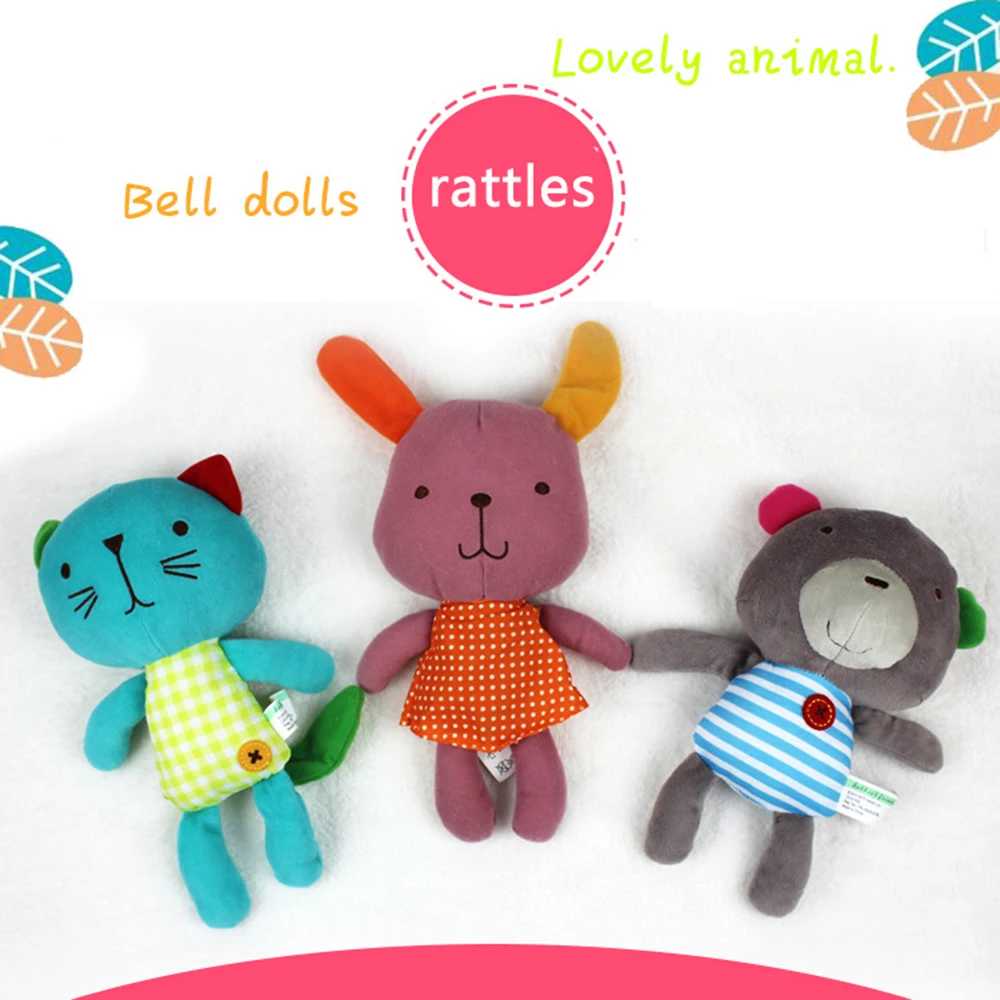 Rabbit Bear Cat 3 Type Of font b Baby b font Plush Hand Grasp font b