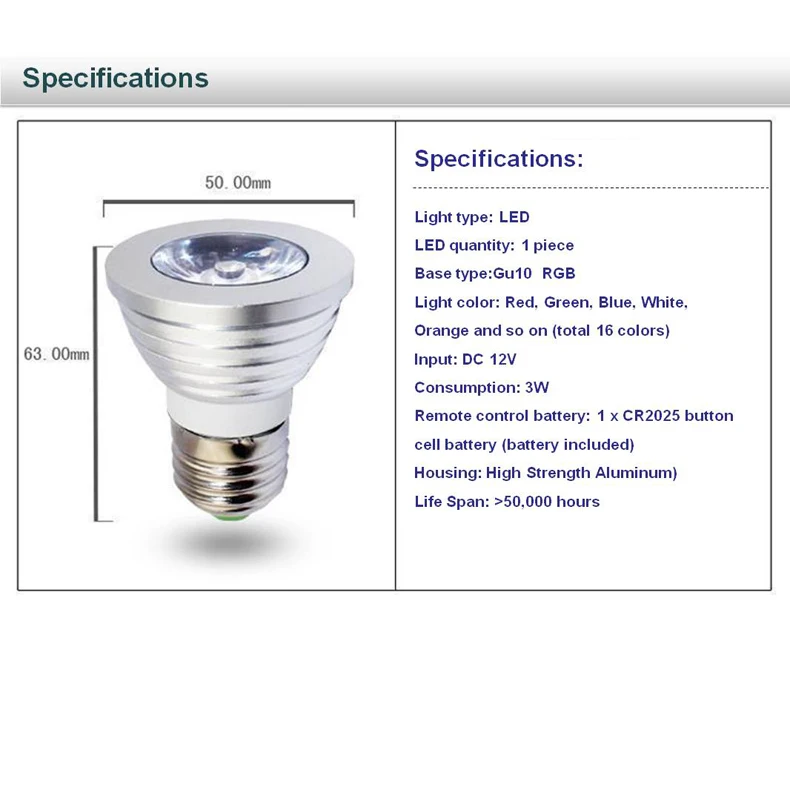 16 Цвет изменение лампочки rgb светодиодные лампы 85-265 v интеллигентая(ый) Светодиодный прожектор Mr16/gu5.3/e14/e27 лампа инфракрасный пульт дистанционного Управление